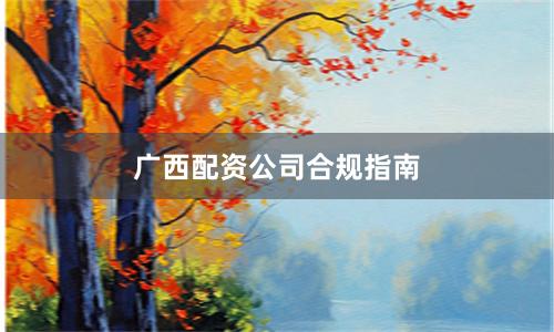 广西配资公司合规指南